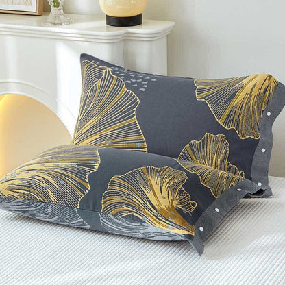 Pillowcases Pure Cotton Floral Snap Closure Twin Pack