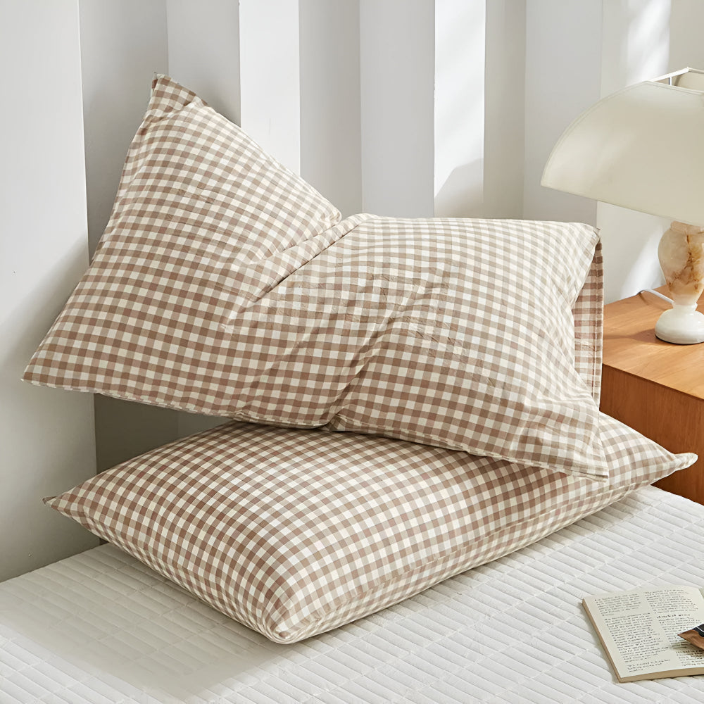 Pillowcases Soft-Washed Microfiber Plaid Envelope Closure