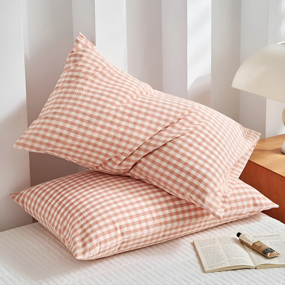 Pillowcases Soft-Washed Microfiber Plaid Envelope Closure