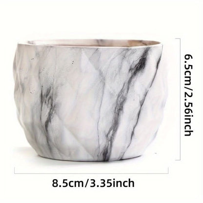 Plant Pot Set Marble-Look Lightweight Set of 4