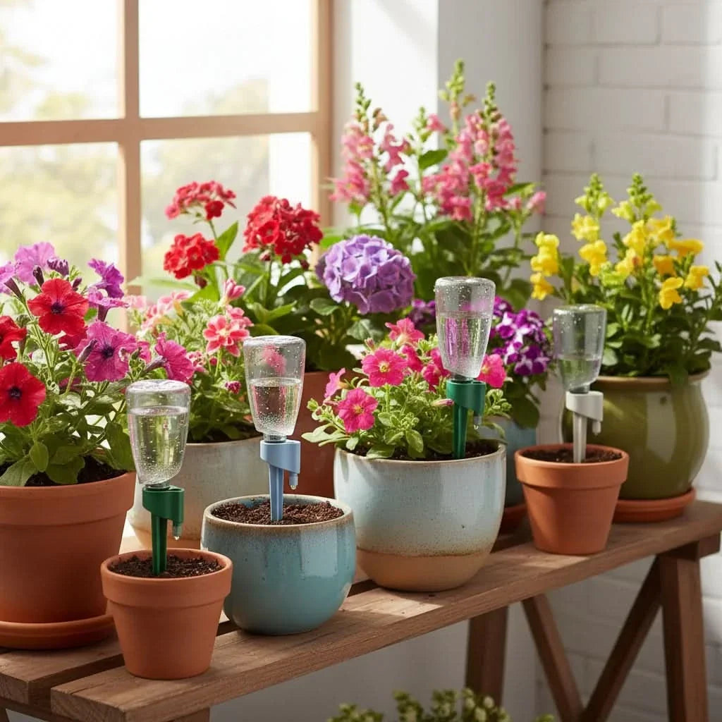 Plant Watering Spike Adjustable Drip Rate Bottle-Fit Plastic