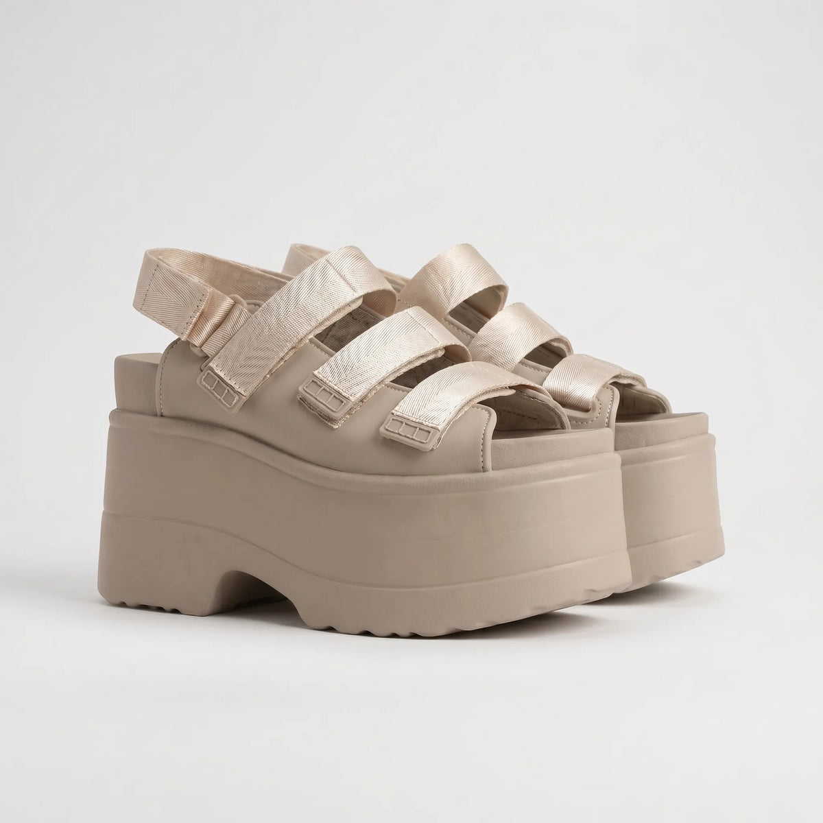 Platform Sandals Open Toe 4.3-Inch Adjustable Straps