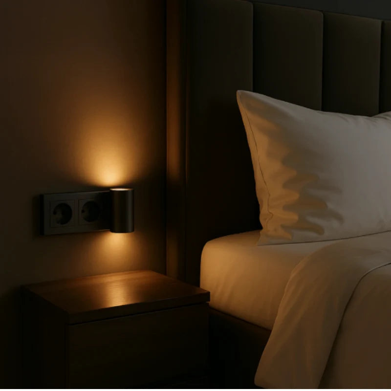Plug-In Wall Light Day-Night Sensor & Dimmable Warm LED