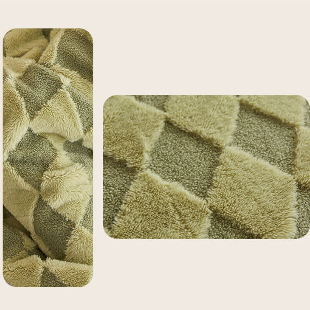 Plush Blanket Soft Microfiber Raised Diamond Pattern