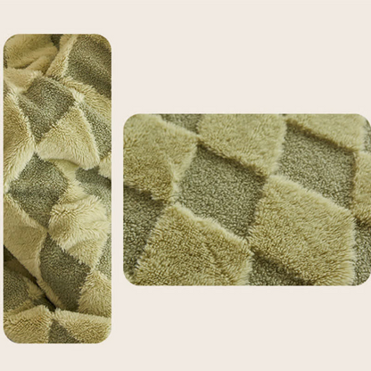 Plush Blanket Soft Microfiber Raised Diamond Pattern