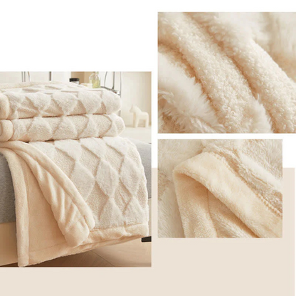 Plush Blanket Soft Microfiber Raised Diamond Pattern