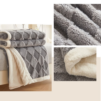 Plush Blanket Soft Microfiber Raised Diamond Pattern