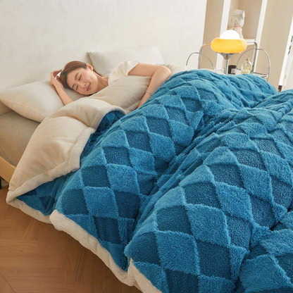 Plush Blanket Soft Microfiber Raised Diamond Pattern