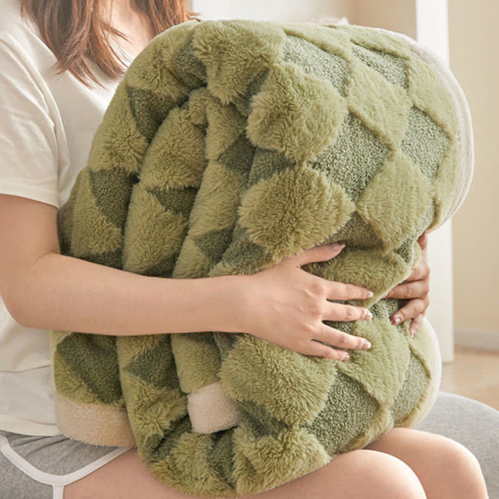 Plush Blanket Soft Microfiber Raised Diamond Pattern