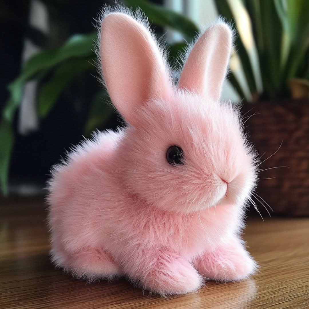 Plush Bunny Toy Lifelike Movement & Sound Battery-Free