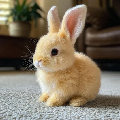 Plush Bunny Toy Lifelike Movement & Sound Battery-Free