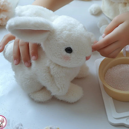 Plush Bunny Toy Lifelike Movement & Sound Battery-Free