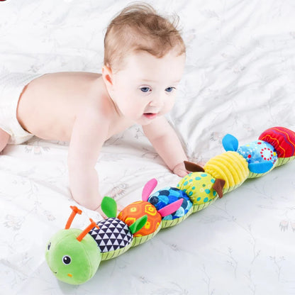 Plush Caterpillar Toy Sensory Textures Soothing Melodies 54cm Long