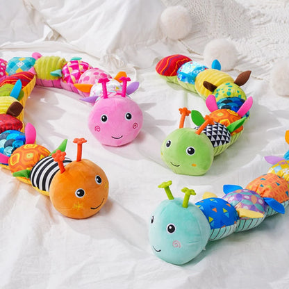Plush Caterpillar Toy Sensory Textures Soothing Melodies 54cm Long