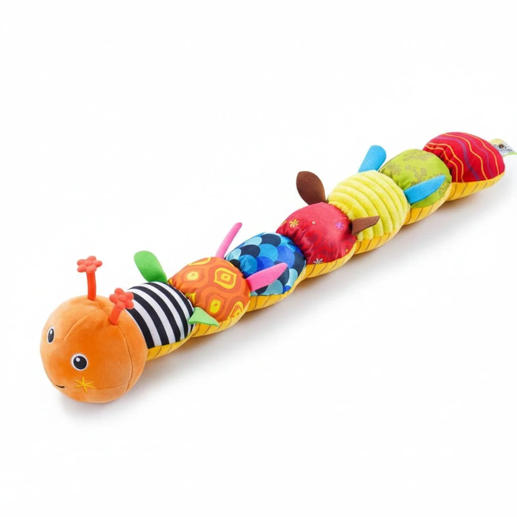 Plush Caterpillar Toy Sensory Textures Soothing Melodies 54cm Long