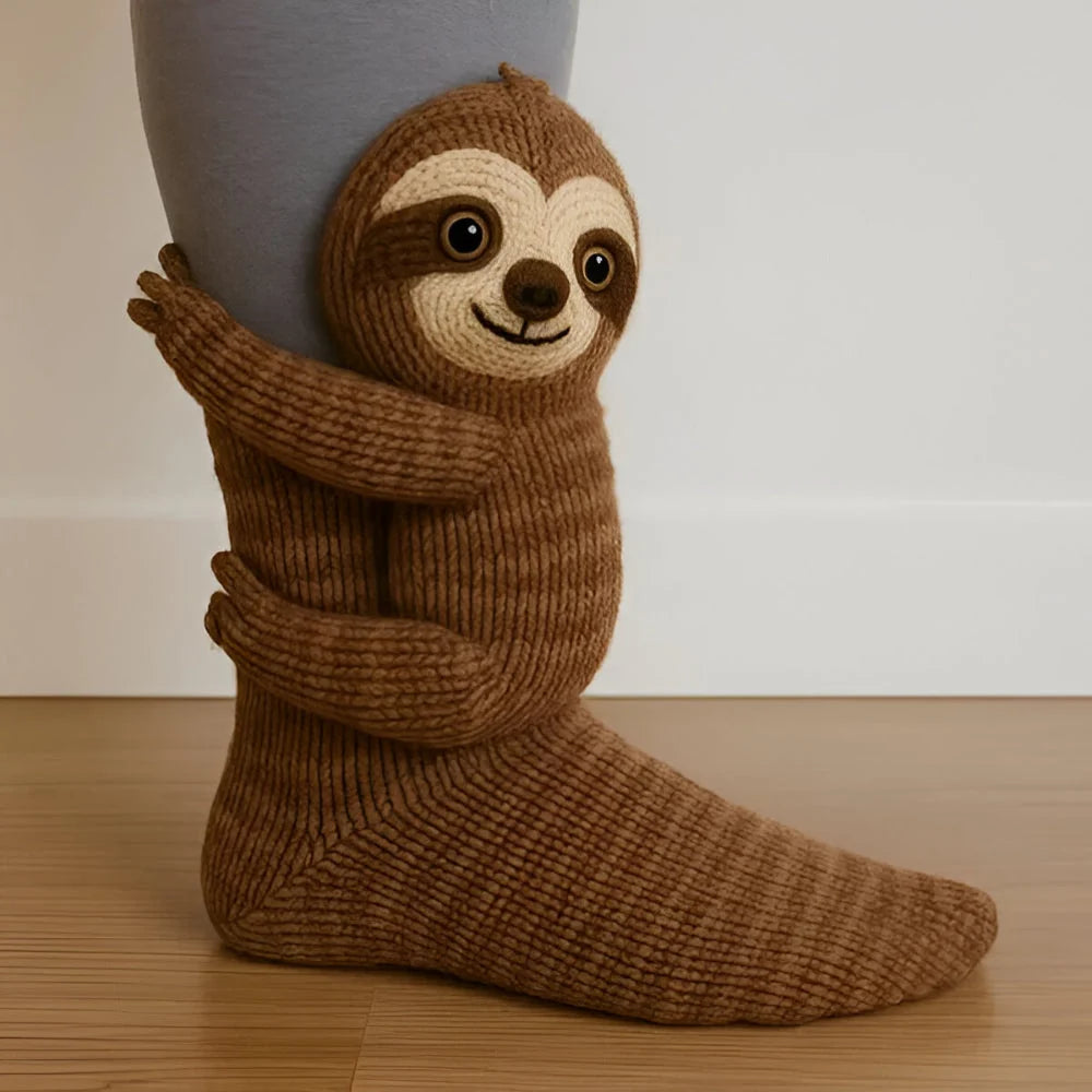 Plush Slipper Socks 3D Animal Design Non-Slip Sole