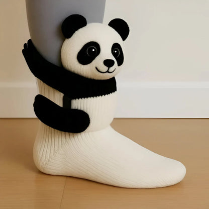 Plush Slipper Socks 3D Animal Design Non-Slip Sole