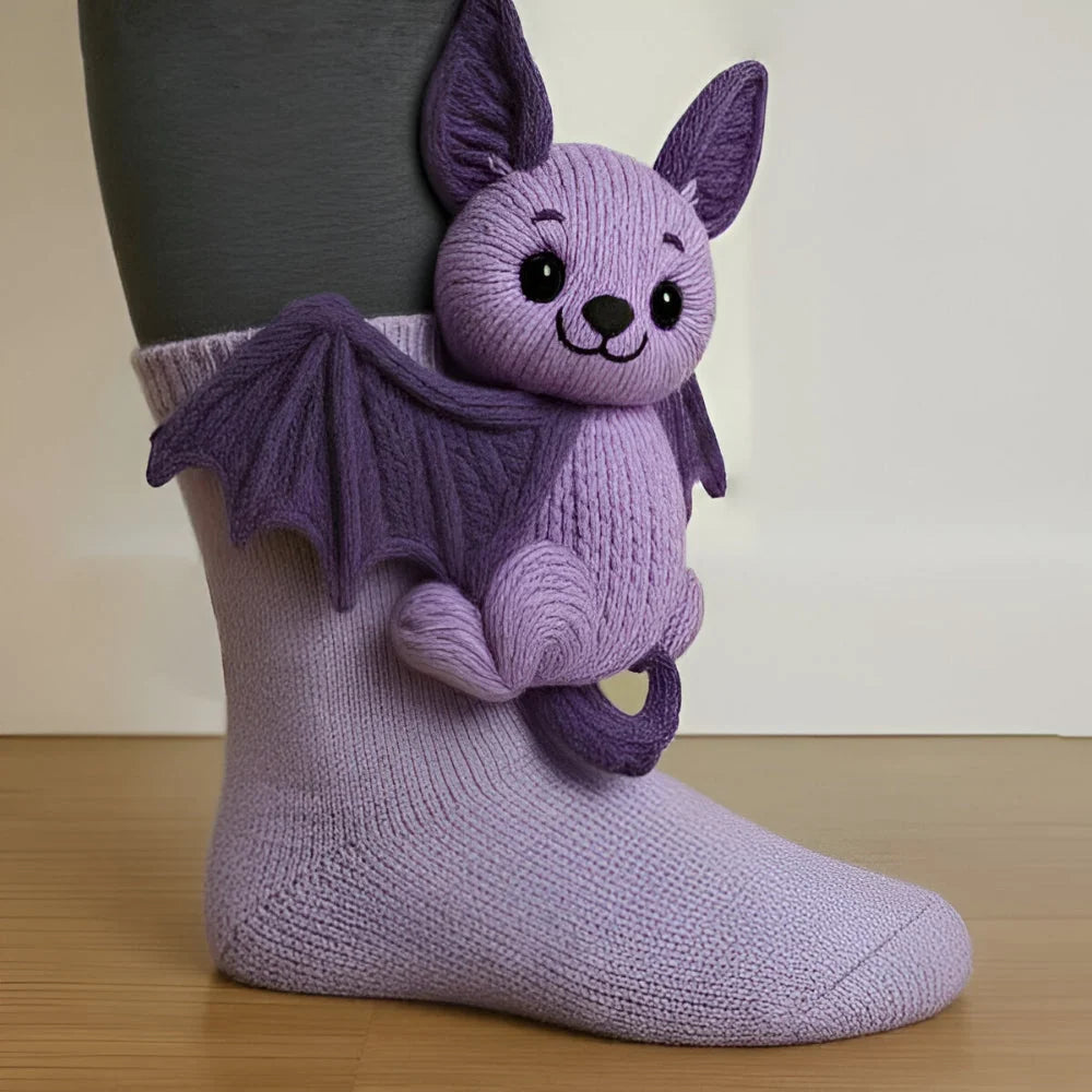 Plush Slipper Socks 3D Animal Design Non-Slip Sole