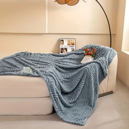 Plush Throw Blanket Raised Arch Microfiber Blend Lightweight