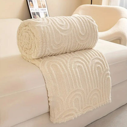 Plush Throw Blanket Raised Arch Microfiber Blend Lightweight