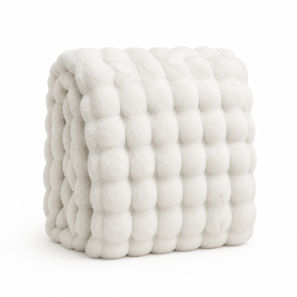 Plush Throw Blanket Wave Texture Lightweight Machine-Washable