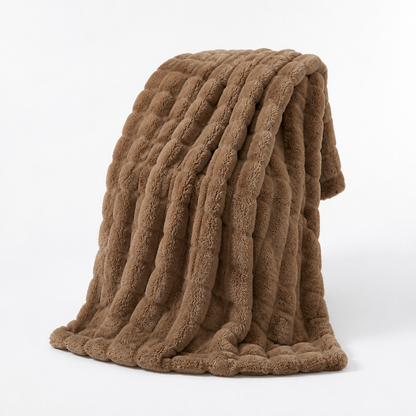 Plush Throw Blanket Wave Texture Lightweight Machine-Washable