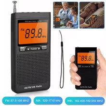 Pocket Radio AM/FM 20 Presets Weather Alerts