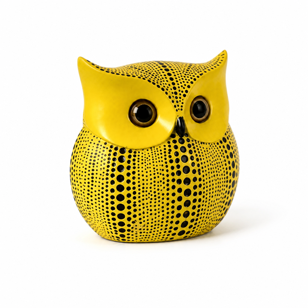 Polka Dot Pop-Art Resin Figurines (Pumpkin, Owl & Bird)
