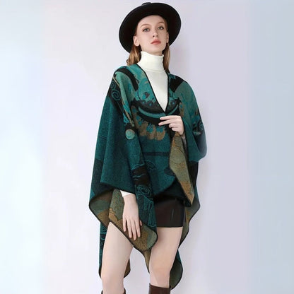 Poncho Oversized Reversible Ultra-Soft Faux Cashmere
