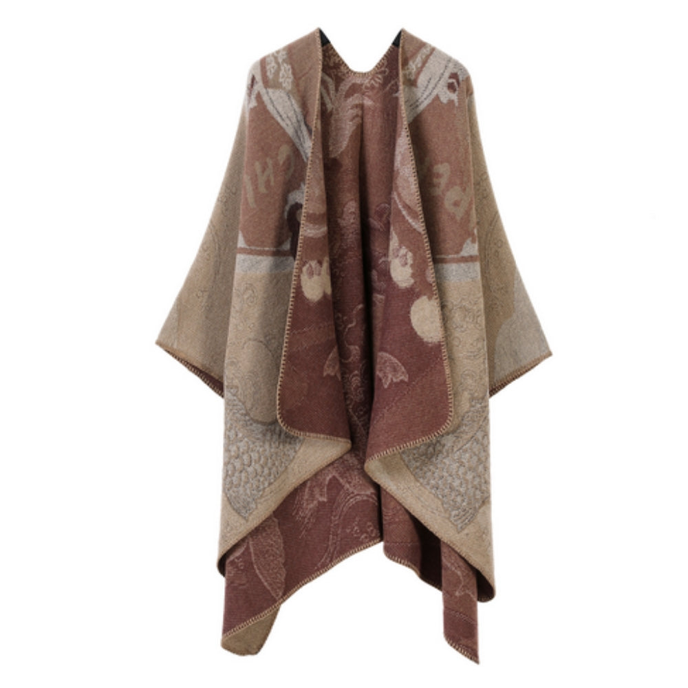 Poncho Oversized Reversible Ultra-Soft Faux Cashmere