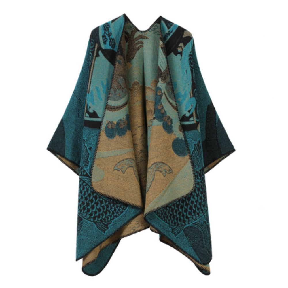 Poncho Oversized Reversible Ultra-Soft Faux Cashmere