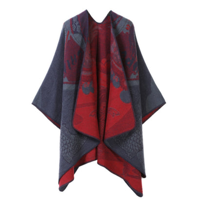 Poncho Oversized Reversible Ultra-Soft Faux Cashmere