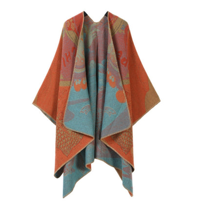 Poncho Oversized Reversible Ultra-Soft Faux Cashmere