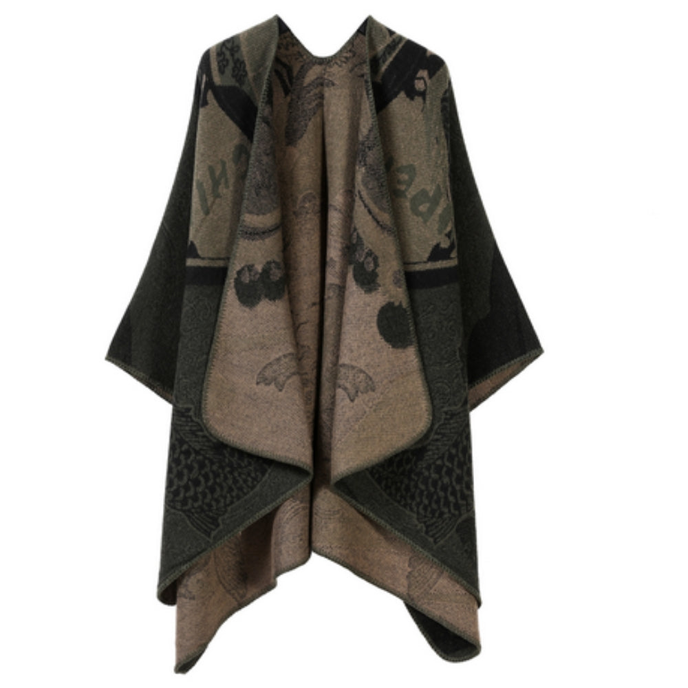 Poncho Oversized Reversible Ultra-Soft Faux Cashmere