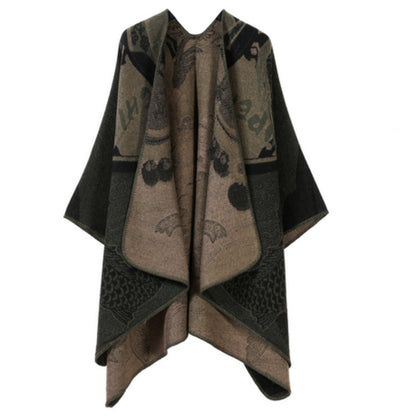 Poncho Oversized Reversible Ultra-Soft Faux Cashmere
