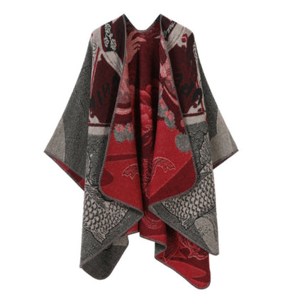 Poncho Oversized Reversible Ultra-Soft Faux Cashmere
