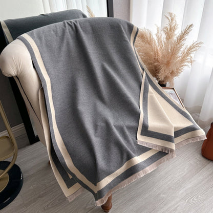 Poncho Scarf Double-Sided Jacquard Microfiber