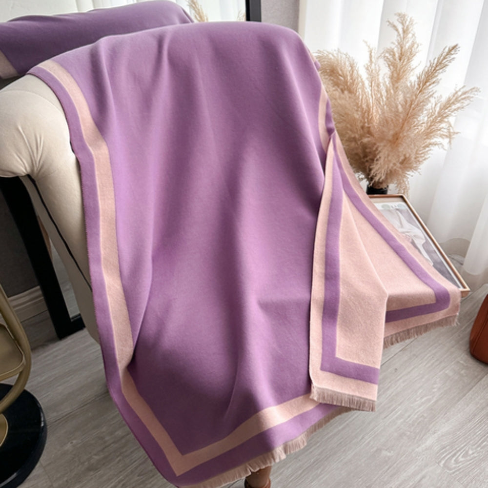 Poncho Scarf Double-Sided Jacquard Microfiber