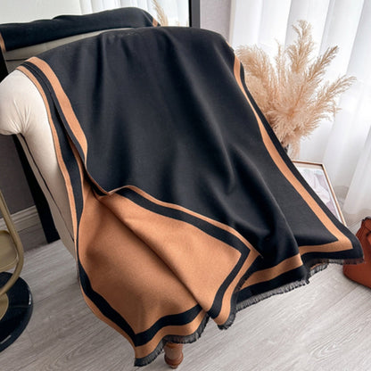 Poncho Scarf Double-Sided Jacquard Microfiber