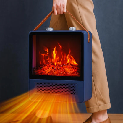 Portable Fireplace Heater 3D Flame Effect Adjustable Heat