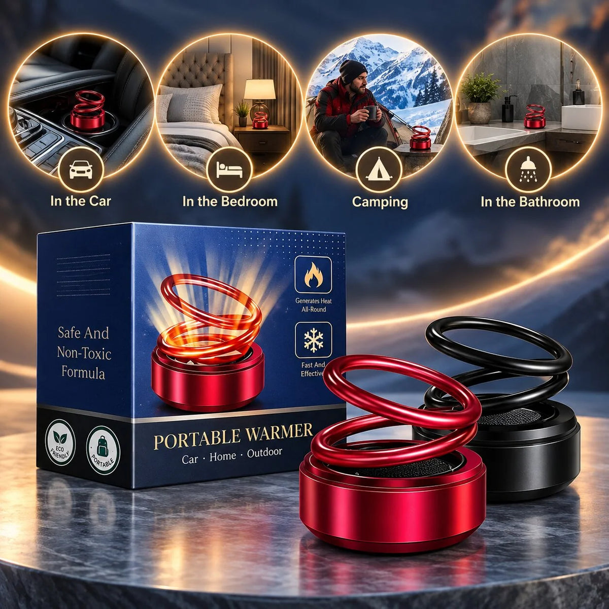 Portable Heater Flameless Compact For Home & Travel