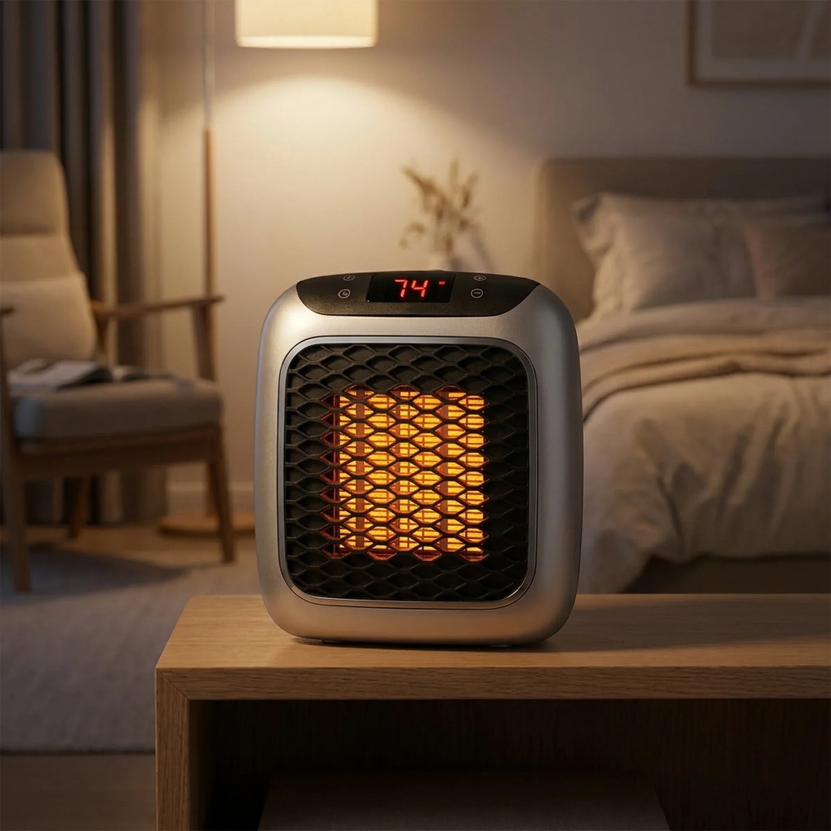 Portable Space Heater Rapid Heating Adjustable Thermostat Automatic Shut-Off