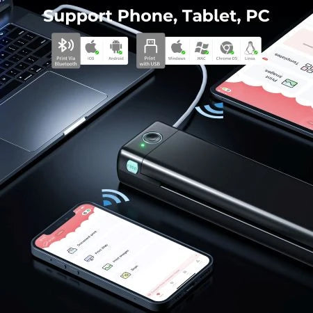 Portable Thermal Printer Wireless Letter-Size Inkless Printing