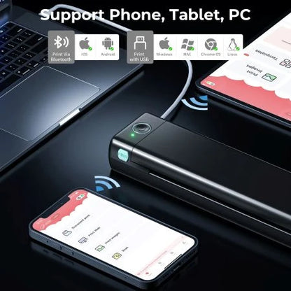 Portable Thermal Printer Wireless Letter-Size Inkless Printing