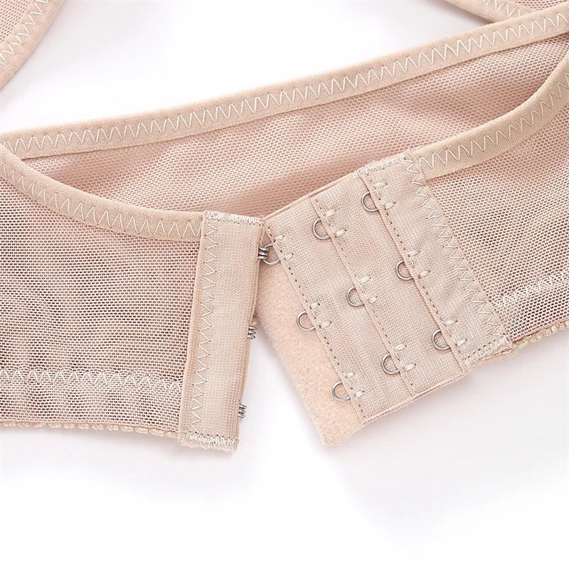 Posture Brace X-Shaped Back Support Adjustable Front Closure Sheer Fabric