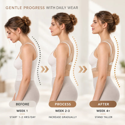 Posture Brace X-Shaped Back Support Adjustable Front Closure Sheer Fabric