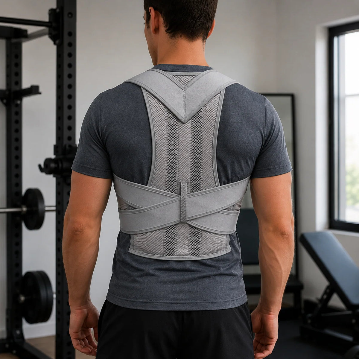 Posture Corrector Brace Adjustable Breathable Mesh Three-Zone Support
