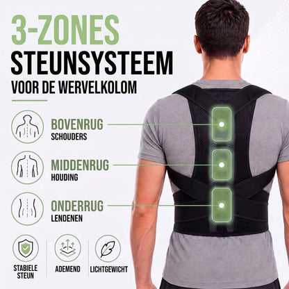 Posture Corrector Brace Adjustable Breathable Mesh Three-Zone Support