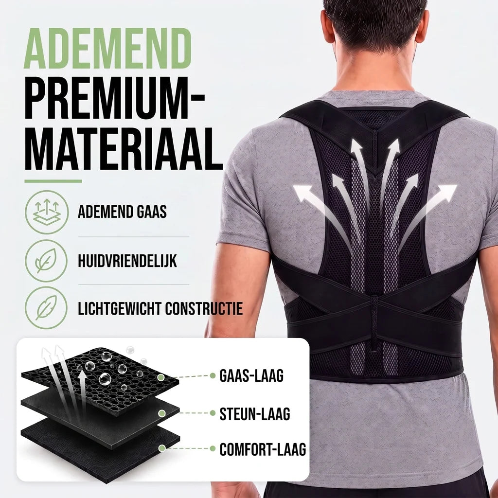 Posture Corrector Brace Adjustable Breathable Mesh Three-Zone Support