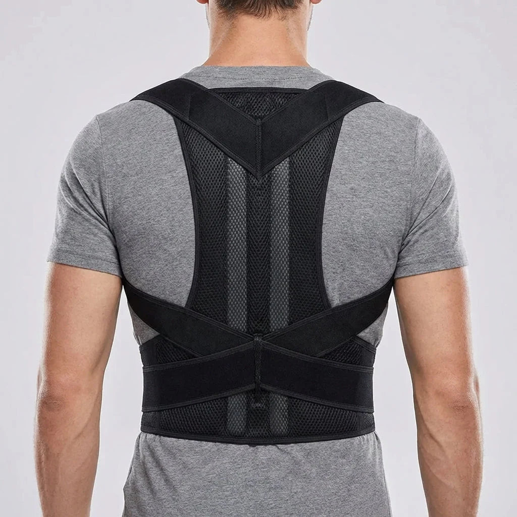 Posture Corrector Brace Adjustable Breathable Mesh Three-Zone Support